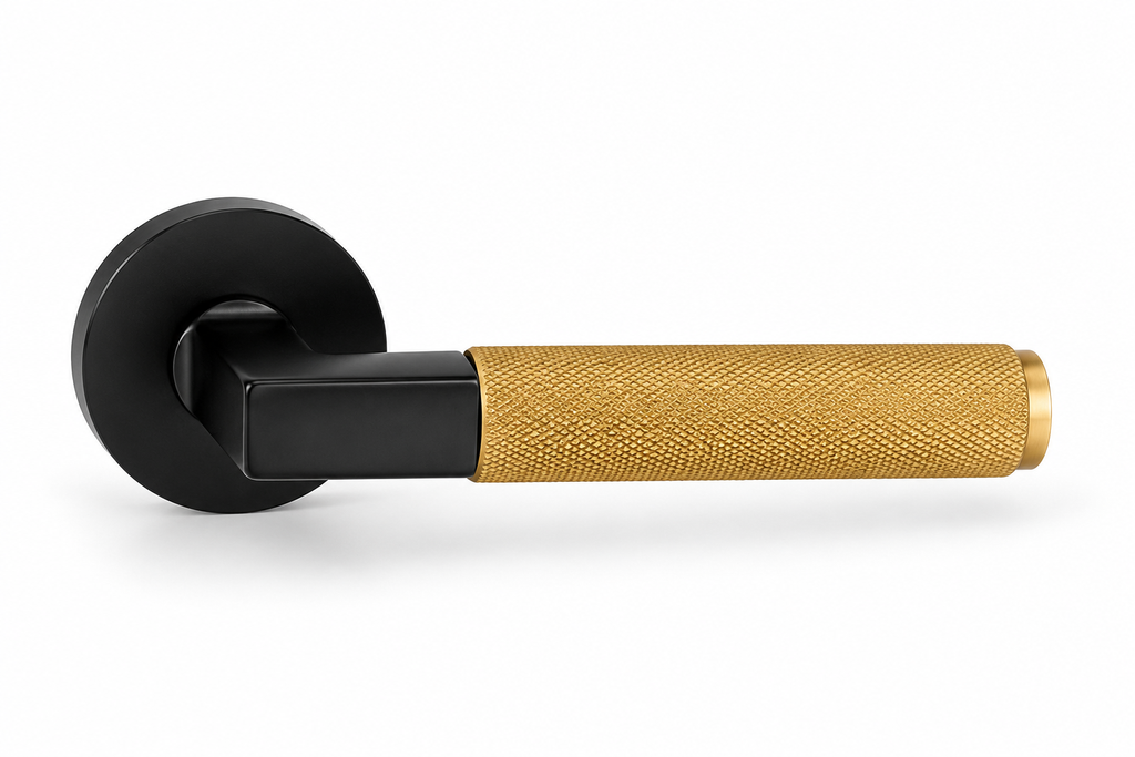 Knurled Brass Lever Handle