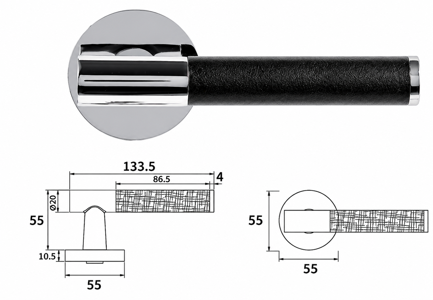 Door Handle (leather wrapped plus)