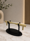 Brushed Brass Knurled Cabinet Handle | Solid Brass | 128mm Centres