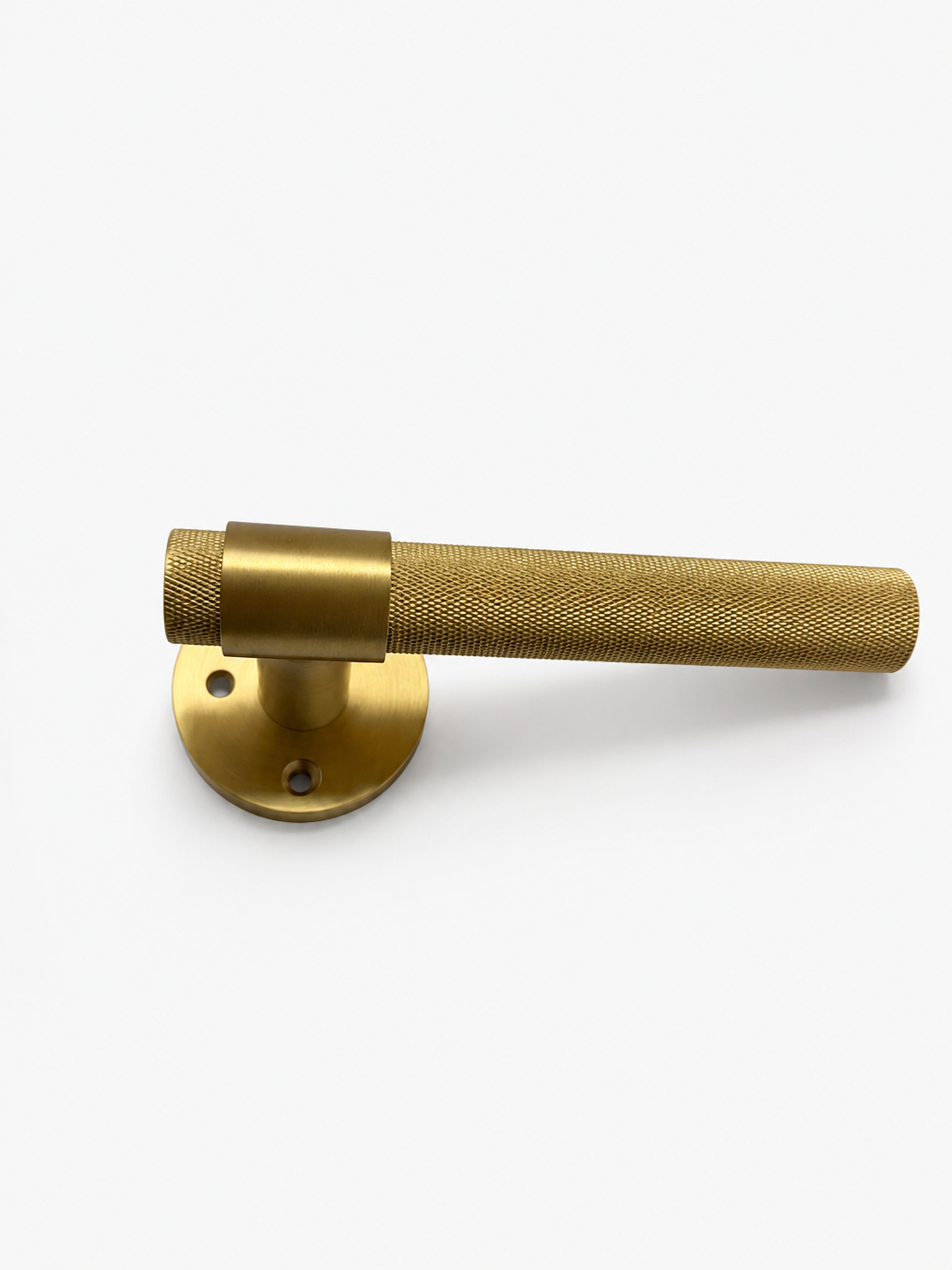 Knurled Brass Lever Handle