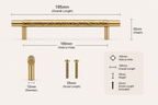 Premium solid brass kitchen cabinet handle close-up of hammered texture
