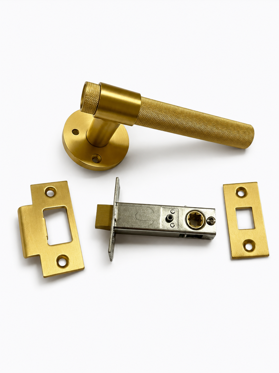 Knurled Brass Lever Handle