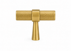 Brushed brass knurled cabinet handle lifestyle image